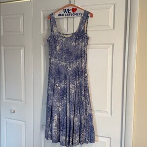 Talbots Blue and White Patterned Sun Dress